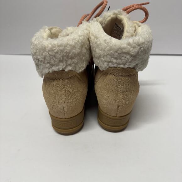 Sorel Womens Evie Cozy Ankle Lace Wedge Bootie Ceramic Paradox Waterproof Size 9 - Picture 3 of 8